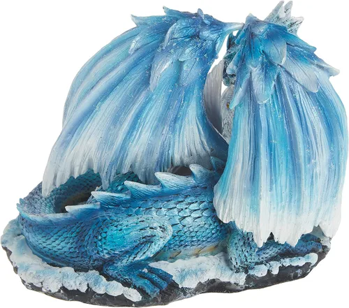 Vista 2 de StealStreet SS-G-71533 - Figura de estatua de dragón azul claro con bebé blanco, 7 pulgadas