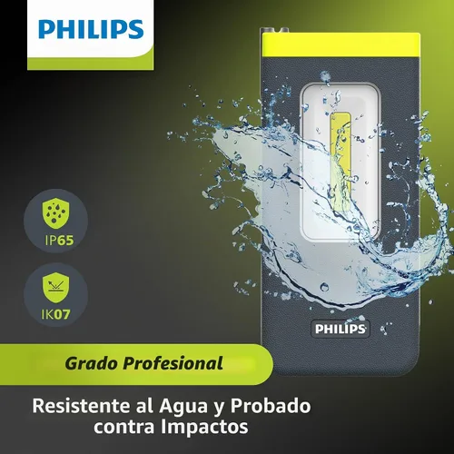 Vista 2 de Philips Xperion 6000 Luz de trabajo LED recargable de bolsillo, linterna de mano profesional de 300 lúmenes con base magnética y gancho