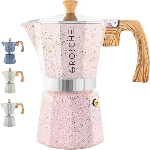 Vista 38 de GROSCHE Milano - Cafetera Moka para estufa, olla de expreso para 3 tazas de café, 5 oz, color negro - Cafetera cubana para estufa, cafetera Moka