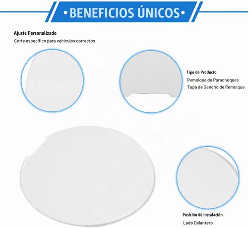 Vista 3 de Tapa de gancho para remolque de automóvil compatible con Ford Explorer 2011-2015, parachoques delantero blanco de plástico duradero