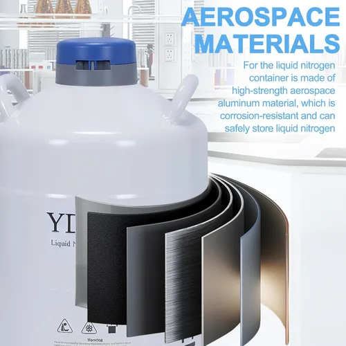 Vista 6 de Tanque de 20L LN2 Dewar criogénico con 3 botes y bolsa de transporte Contenedor de transporte de nitrógeno líquido para la industria de la belleza