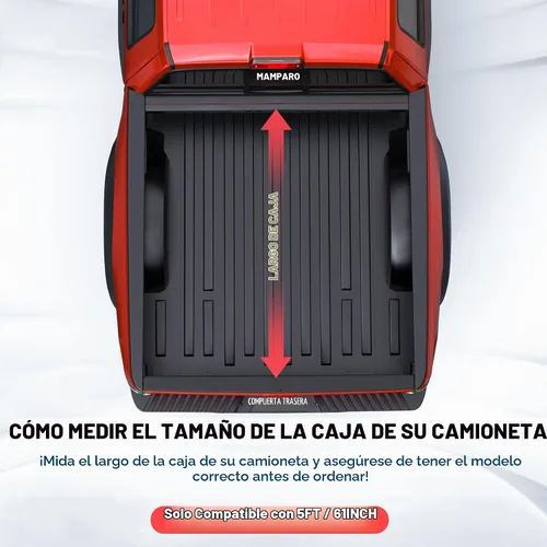 Vista 2 de MOSTPLUS - Cubierta de caja de camioneta de tres pliegues compatible con Honda Ridgeline 2017-2025, impermeable, de tres pliegues, parte superior, 5