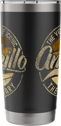 Vista 2 de Amarillo TX Texas Vintage Distressed Stainless Steel Insulated Tumbler
