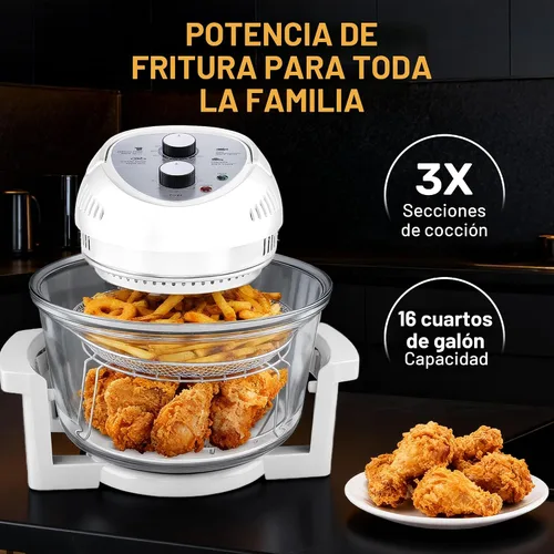 Vista 4 de Freidora de aire Big Boss, sin aceite, Blanco Plateado