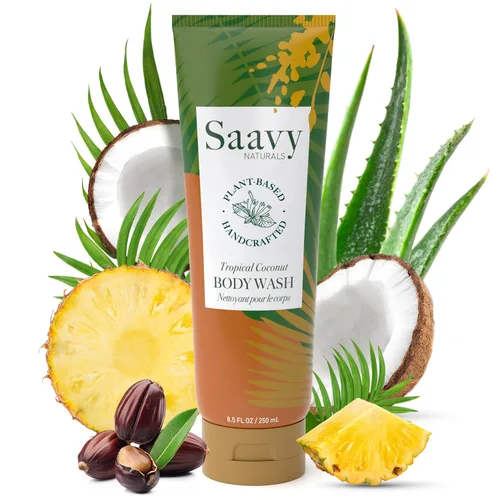 Vista 16 de Saavy Naturals Gel de baño Gel de ducha vegano sin gluten Jabón corporal natural y orgánico 8 onzas (rosa búlgara)