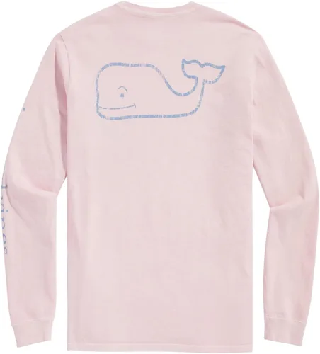 Vista 8 de vineyard vines Camiseta de manga larga con bolsillo vintage Whale para hombre Brezo gris