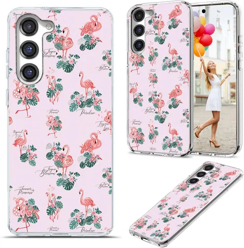 Vista 17 de Funda para Samsung Galaxy S23 Plus/S23+ - Funda protectora transparente de TPU suave a prueba de golpes con diseño de paraguas rojo de la torre Una