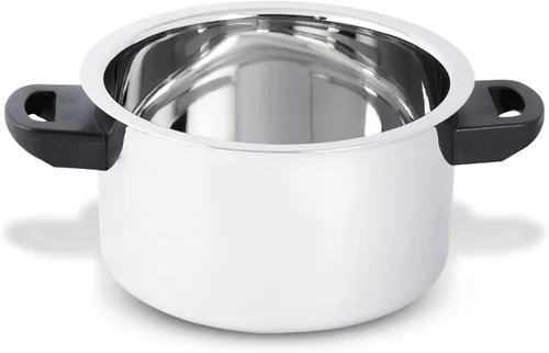 Vista 3 de KSJONE Olla de acero inoxidable, olla de leche de doble pared con silbato y embudo, plata (2.5 cuartos de galón)