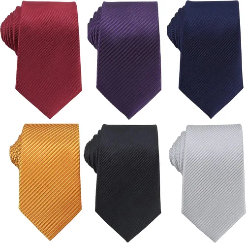 Vista 101 de WeiShang Lote de 6 corbatas clásicas de seda para hombre, corbatas tejidas jacquard