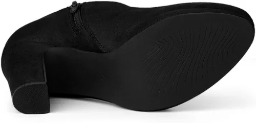 Vista 6 de Allegra K Botines de tacón grueso con plataforma y punta redonda para mujer