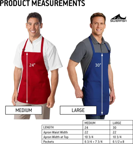 Vista 4 de SILVERFISH Diseña tu propio delantal Añade tu texto Cocina de chef a la parrilla, unisex
