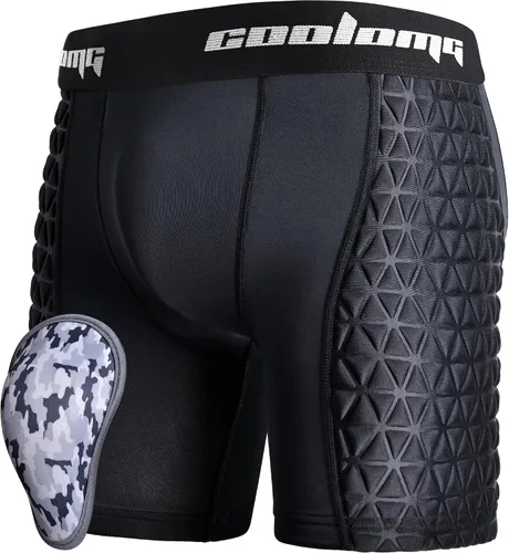 Vista 9 de COOLOMG Pantalones cortos deslizantes de béisbol para niños y jóvenes, con copa atlética, acolchados, para sóftbol, fútbol, lacrosse, hockey