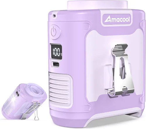 Vista 16 de AMACOOL Mini ventilador de cintura portátil con clip, 13,000 rpm, 4 velocidades, ventilador de cuello personal, hasta 24 horas de duración
