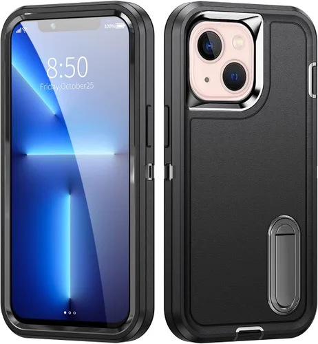 Vista 5 de Funda personalizada para iPhone 13, soporte incorporado/función atril, protección resistente a los arañazos, cubierta de fotos personalizada