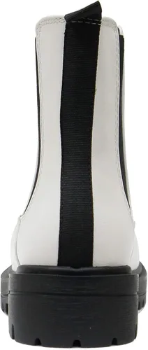 Vista 2 de Soda Pilot Botines Chelsea de tacón bajo para mujer, con doble elástico