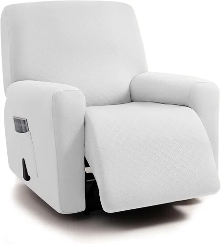 Vista 12 de ULTICOR Fundas para sofá reclinable de 8 piezas con diseño de jacquard cuadrado, fundas elásticas para sofá reclinable de 3 cojines, gruesas, suaves