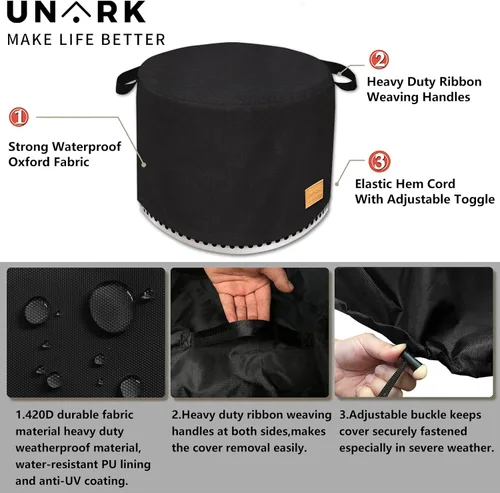 Vista 3 de Cubierta Redonda para Hoguera para Ranger de 15 Pulgadas Cubierta Impermeable Accesorios Ranger de 15 Pulgadas Exterior Resistente Impermeable