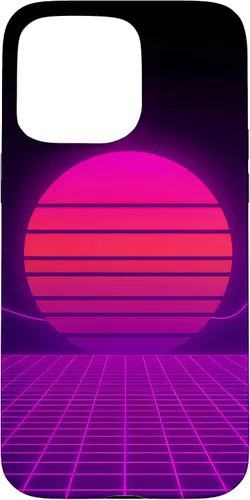 Vista 31 de Funda con diseño estético para iPhone 16 Retrowave Synthwave de los años 80 y 90
