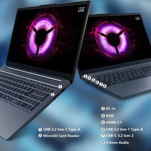 Vista 7 de PCONLINE Lenovo LOQ RTX 4050 Ryzen 7 170 - Laptop para juegos, 16 GB DDR5