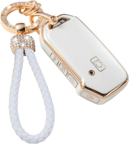 Vista 8 de Gematay Funda para llavero de Mercedes Benz con cordón, funda de TPU suave compatible con Mercedes Benz C E S M CLS CLK G Class Smart Key Holder