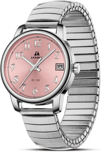 Vista 11 de LN LENQIN Relojes para mujer, reloj de cuarzo analógico de acero inoxidable para mujer, impermeable, fácil de leer, reloj de pulsera para mujer