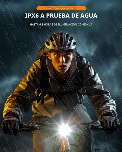 Vista 3 de ROCKBROS Luz de bicicleta de 400/1000LM compatible con faros delanteros