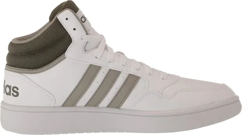 Vista 6 de adidas Hoops 3.0 Mid - Tenis de baloncesto para hombre, blancoplateado guijarroverde oliva, talla 9.5, BlancoPlata GuijarroEstratos Oliva