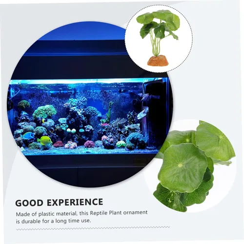 Vista 2 de ABOOFAN Terrario de reptil, barba, araña, plantas, decoraciones de peces para tanque, acuario, planta falsa, decoración de cueva, pecera, planta