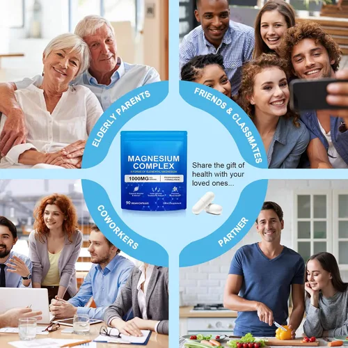 Vista 8 de Cápsulas de glicinato de magnesio, 1000 mg - Aumenta la fuerza muscular, la salud digestiva y el metabolismo energético, 90 cápsulas