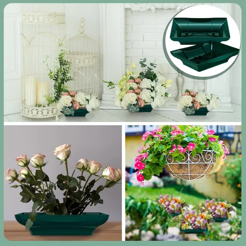 Vista 7 de Mumufy 12 unidades de suministros florales de diseño verde cuencos para arreglos florales, suministros de suministros floristería cuencos