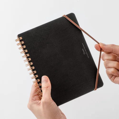Vista 7 de DESIGNPHIL 15222006 Midori Ring Notebook, grano, transformación B6, negro