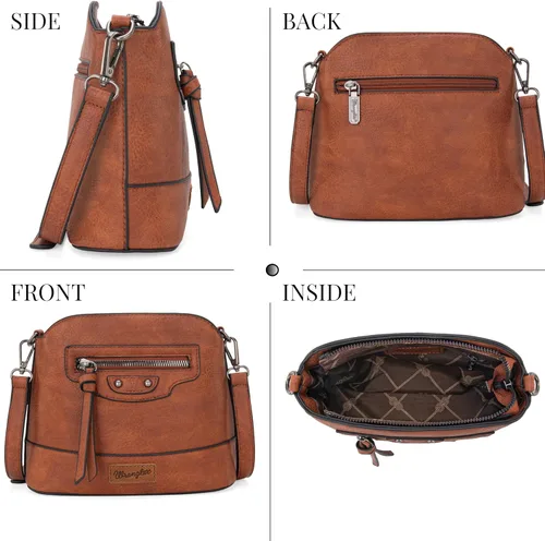 Vista 4 de Wrangler - Bolsos cruzados pequeños para mujer, bolsos y bolsos de hombro lindos con correa ajustable
