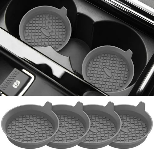 Vista 11 de ME.FAN Posavasos para Portavasos de Coche [Paquete de 4] Alfombrillas de Silicona para Tazas, Accesorios Interiores Universales Antideslizantes