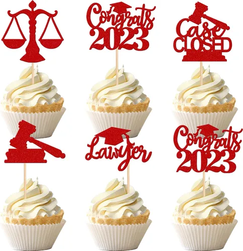 Vista 49 de 30 piezas de decoración para cupcakes de graduación para la clase de 2026 con purpurina brillante para el futuro diploma hecho 2026 Felicidades