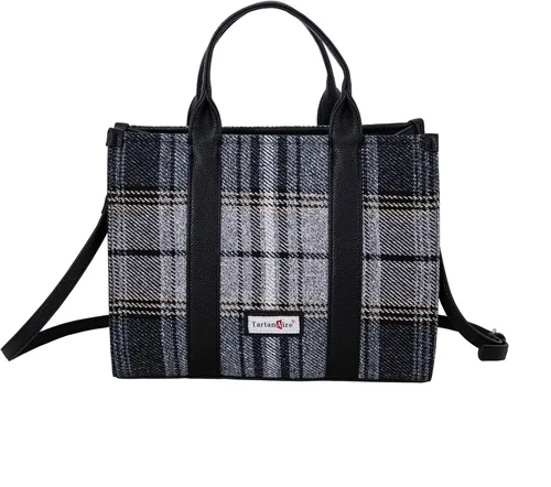 Vista 10 de Bolso a cuadros para mujer, bolso a cuadros con asa superior, bolsa de trabajo, bolsa de hombro cruzada para viajes de oficina