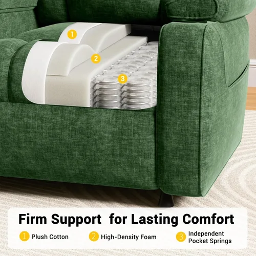 Vista 5 de Amada - Silla reclinable eléctrica sincronizada para adultos Verde