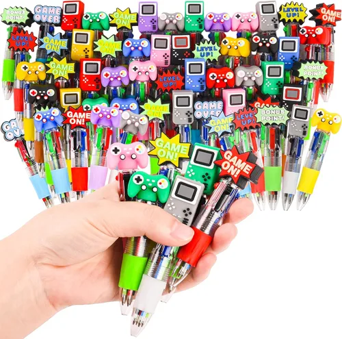 Vista 7 de LiYiQ 25 Piezas Bolígrafos Multicolores de Videojuegos en Uno de Dibujos Animados Lindos y Divertidos 4-en-1 Bolígrafos Lindos a Granel Kawaii