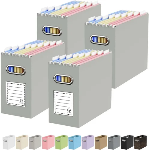 Vista 44 de Oterri Caja Organizadora de Archivos de Cartón para Carpetas Colgantes Tamaño Carta, Caja de Archivos para Escritorio de Computadora, Archivador