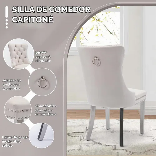 Vista 5 de Juego de comedor moderno de vidrio de lujo de 5 piezas, juego de cena rectangular minimalista grande para 4, juego de mesa de cocina de vidrio