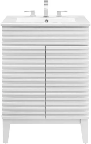 Vista 160 de Modway Render 23.5" tocador de baño en nogal (lavabo no incluido)