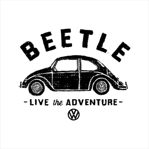 Vista 2 de Volkswagen Beetle Black Live The Adventure Retro Slogan Sudadera con capucha para hombre