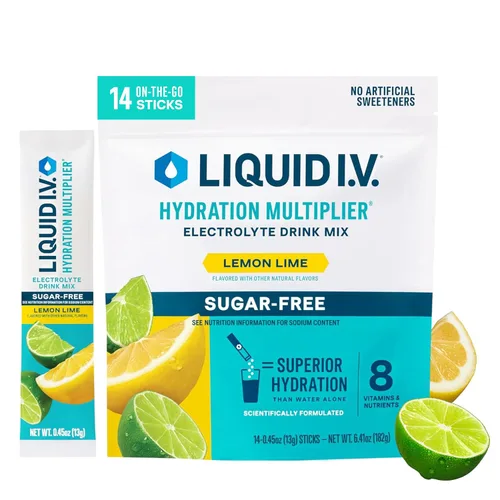 Vista 14 de Liquid I.V. Electrolitos de hidratación sin azúcar, uva verde, 14