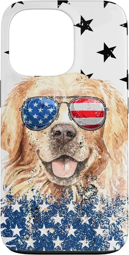 Vista 10 de Golden Retriever American Flag Cream Retriever 4th of July Case for iPhone 17