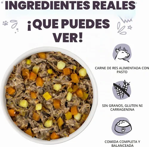 Vista 3 de Weruva Comida Clásica para Perros, Steak Frites con Carne de Res, Calabaza y Batata en Salsa, Lata de 14oz (Paquete de 12)