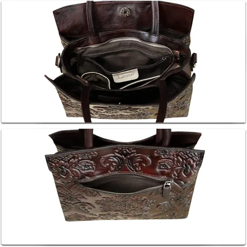 Vista 7 de Bolso bandolera de cuero genuino para mujer, bolso de mano con asa superior, hecho a mano, estilo vintage, bolso cruzado