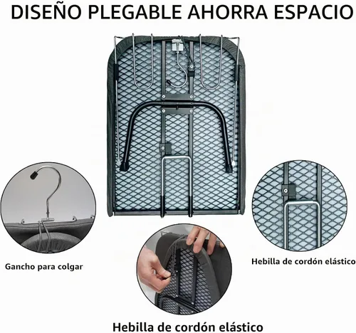 Vista 4 de Tabla de planchar compacta y plegable, con soporte para plancha y cubierta resistente al calor, mini tabla de planchar portátil antideslizante