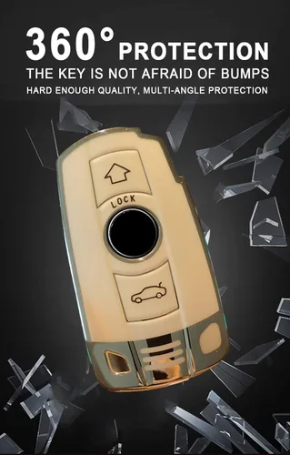 Vista 4 de ontto Funda para llavero de automóvil de TPU protección completa para BMW 1 3 5 Series E90 E92 E93 X5 X6 Z4 E91 Smart Remote Purple