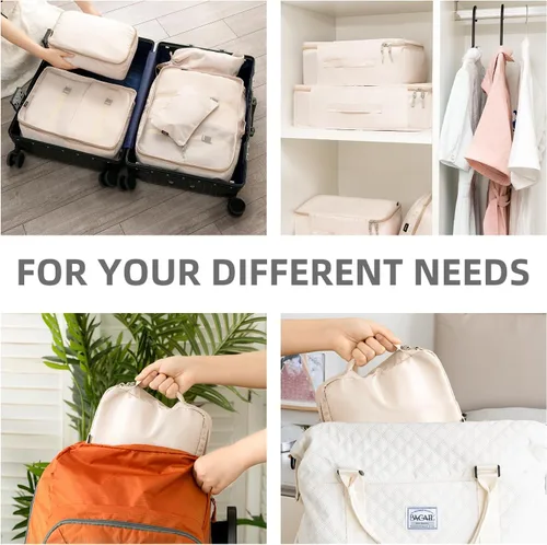 Vista 7 de BAGAIL - Conjunto de 7 u 8 bolsas y maletines organizadores de equipaje, ideales como accesorios de viaje