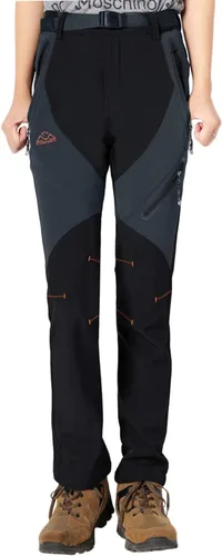 Vista 2 de Rdruko Pantalones de nieve para mujer, impermeables, aislados, con forro polar, térmico, para esquí, senderismo, snowboard