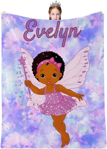 Vista 12 de Artsadd Mantas personalizadas para niñas bebés con nombre, manta personalizada para niños, manta personalizada para regalo para bebé niña